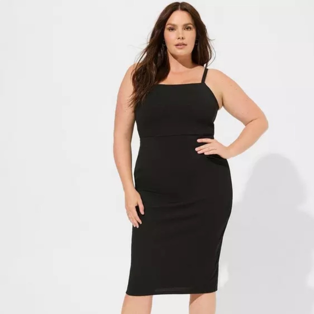 Black Midi Crepe Dress